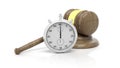 Silver chronometer with wooden gavel