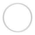 Silver circular rope. Pigtail. Metal rope. Silver wire rope or silver sling. Use for industrial or jewelry background.