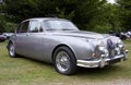 Silver Classic Jaguar sports saloon car