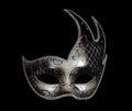 Silver classic venetian mask on black Royalty Free Stock Photo
