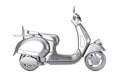 Silver Classic Vintage Retro or Electric Scooter. 3d Rendering