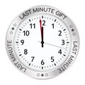Silver Clock. Last Minute Gift One Minute Before Twelve Royalty Free Stock Photo