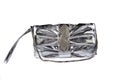 Silver clutch handbag