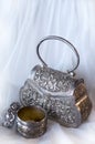 Silver Clutch and Jewelry