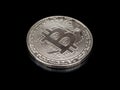 Silver coin bitcoin Royalty Free Stock Photo