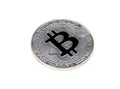 Silver coin bitcoin Royalty Free Stock Photo