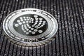 Silver coin cryptocurrency IOTA. MIOTA