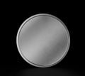 Silver Coin, Front View, Mockup Template, Banking Concept, Cryptocurrency, 3d Rendered isolated on Black background Royalty Free Stock Photo