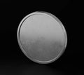 Silver Coin, Front View, Mockup Template, Banking Concept, Cryptocurrency, 3d Rendered isolated on Black background Royalty Free Stock Photo