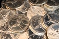 Silver coins background Royalty Free Stock Photo