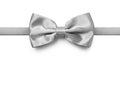 Silver color bow tie isolated on white background with clipping path Royalty Free Stock Photo