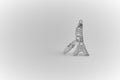Silver color Eiffel tower souvenir keychain. Royalty Free Stock Photo