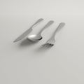 Silver color fork, spoon and a knife