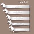 Silver color horse text racing