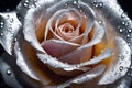 Silver color rose closeup with water drops Royalty Free Stock Photo