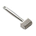 Silver Meat Tenderizer Utensil With Textured Head On White Background meat mallet kitchen tool Royalty Free Stock Photo