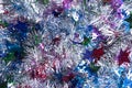 Silver with colors tinsel background