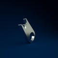 Silver Comet falling down fast icon isolated on blue background. Minimalism concept. 3d illustration 3D render