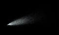 Silver comet glittering trail or spray particles