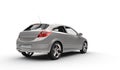 Silver Compact Car Back - Side View Royalty Free Stock Photo