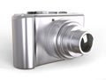 Silver compact digital photo camera Royalty Free Stock Photo