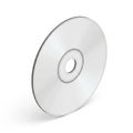 Silver Compact Disc CDVD with Center Hole on White Background digital versatile disc Royalty Free Stock Photo