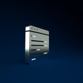 Silver Computer api interface icon isolated on blue background. Application programming interface API technology. Software Royalty Free Stock Photo