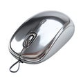 Silver Computer Mouse Polished Metal Design Wireless Connectivity Ergonomic Shape against transparent background Royalty Free Stock Photo