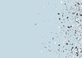 Silver Confetti Decoration Vector Blue Royalty Free Stock Photo