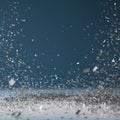 Silver Confetti Falling on Dark Background Royalty Free Stock Photo