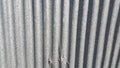 Silver corrugated metal sheet texture background