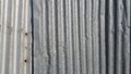 Silver corrugated metal sheet texture background