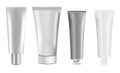 Silver cosmetic tube mockup. Squeeze cream package