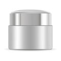 Silver Cream Jar. Plastic Cosmetic Container