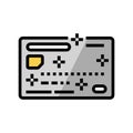 silver credit card color icon vector illustration