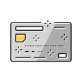 silver credit card color icon vector illustration