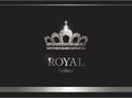 Silver crown. Luxury label, emblem or packing. Logo design.