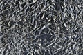 Silver crumpled aluminum foil flat background and texture. Shiny surface. Royalty Free Stock Photo