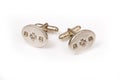 Silver cuff links Royalty Free Stock Photo