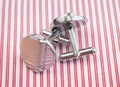 Silver cuff links Royalty Free Stock Photo