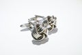 Silver cufflinks Royalty Free Stock Photo