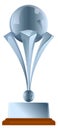 Silver cup. Cartoon trophy. Competition award template