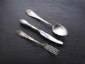Silver cutlery.