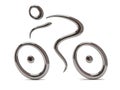 Silver cyclist icon