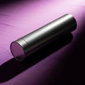 Silver Cylinder on Purple Background Royalty Free Stock Photo