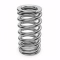 A silver cylindrical metal spring with flat ends, isolated on a white Royalty Free Stock Photo