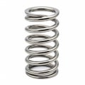 A silver cylindrical metal spring with flat ends, isolated on a white Royalty Free Stock Photo