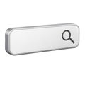 Silver 3 D Search Box Icon White Background image Royalty Free Stock Photo