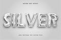 silver 3d text effect with gold bubble textured editable text Royalty Free Stock Photo
