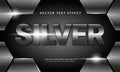 Silver 3d text style effect themed strong metal